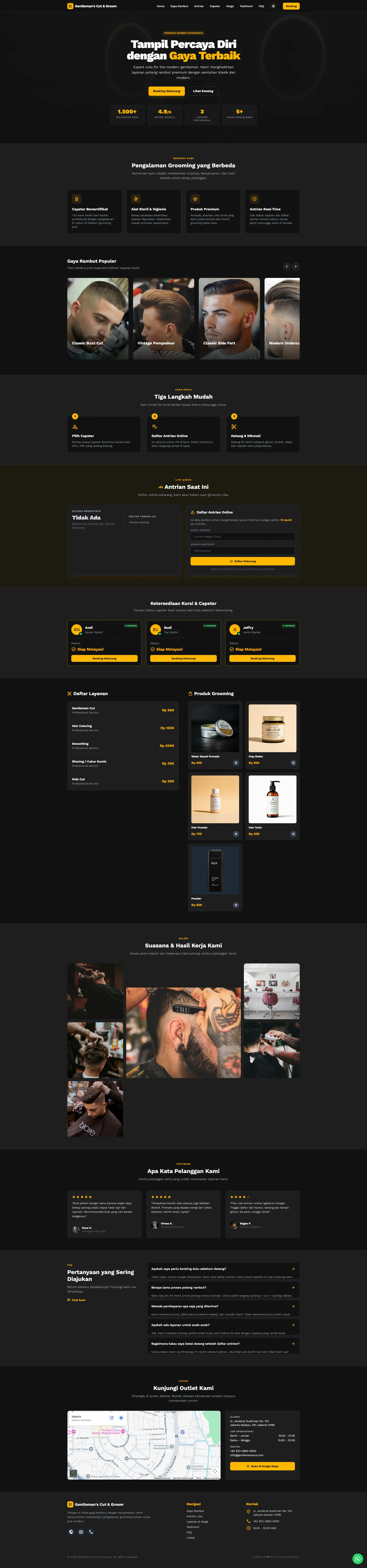 Website Barbershop Custom